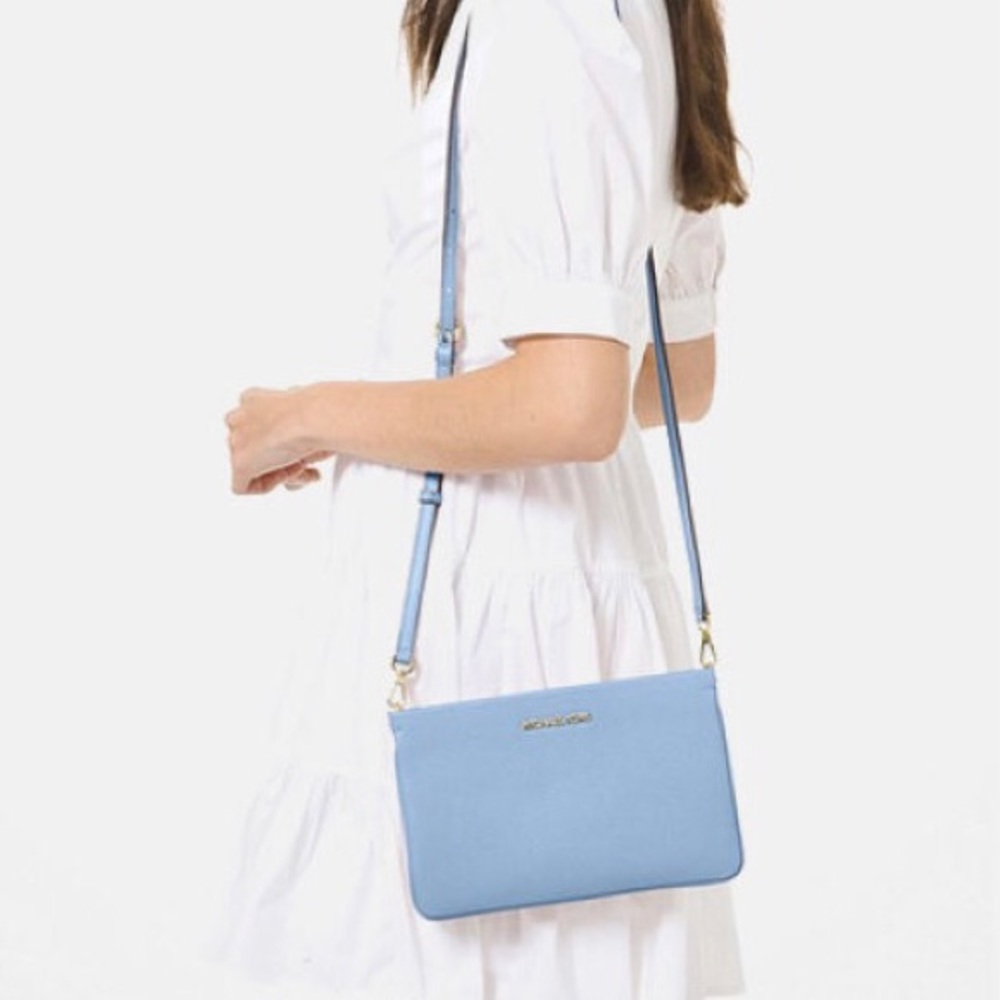 Michael Kors jet set large triple gusset light sky blue